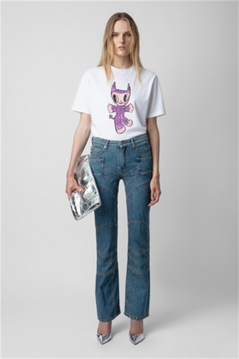 Zadig And Voltaire Edwin Devil T-shirt White | ZV-256258