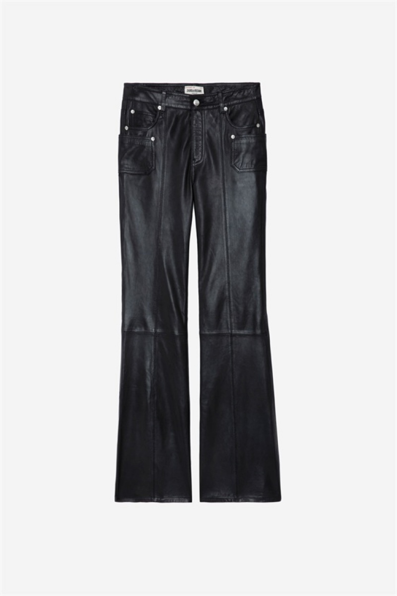 Zadig And Voltaire Elvir Leather Pants Black | ZV-256224