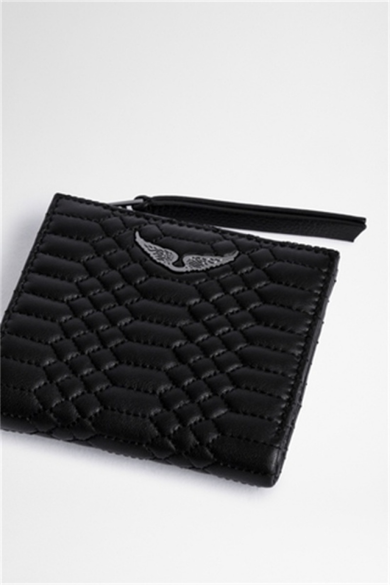 Zadig And Voltaire Fold Mat Wallet Black | ZV-255909