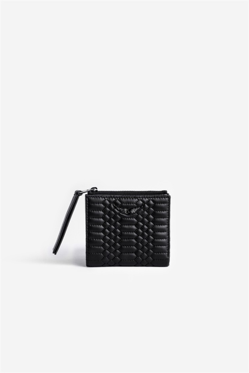 Zadig And Voltaire Fold Mat Wallet Black | ZV-255909