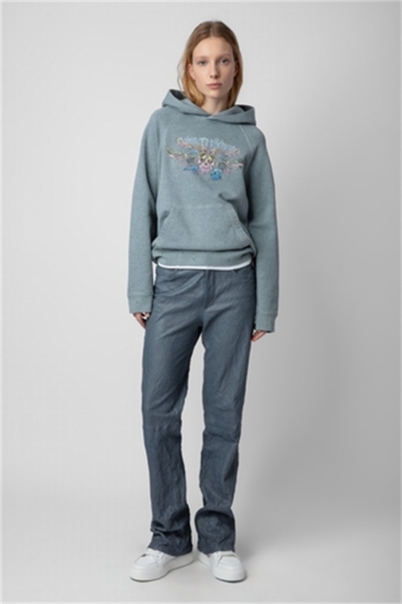 Zadig And Voltaire Georgy Concert Diamante Hoodie Glacier | ZV-256251