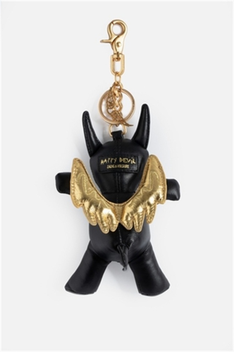 Zadig And Voltaire Happy Devil Key Ring Black | ZV-255796