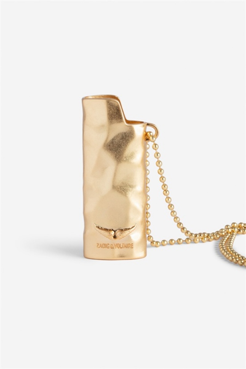 Zadig And Voltaire Heart On Fire Lighter Holder Old Gold | ZV-255799