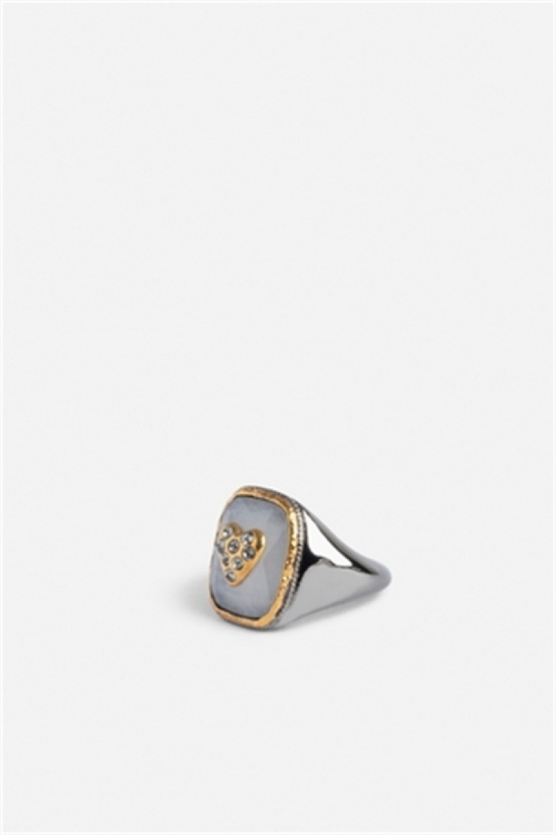 Zadig And Voltaire Heart Signet Ring Flash | ZV-255896