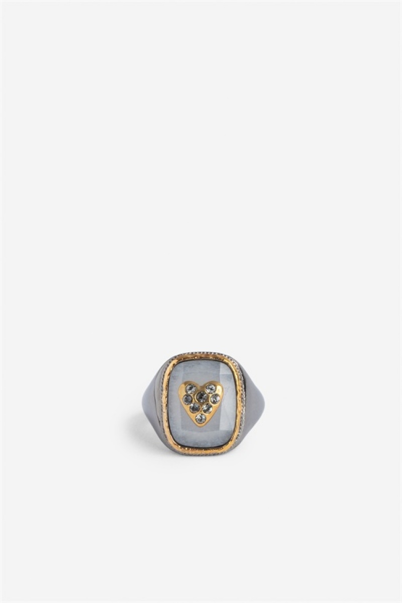 Zadig And Voltaire Heart Signet Ring Flash | ZV-255896