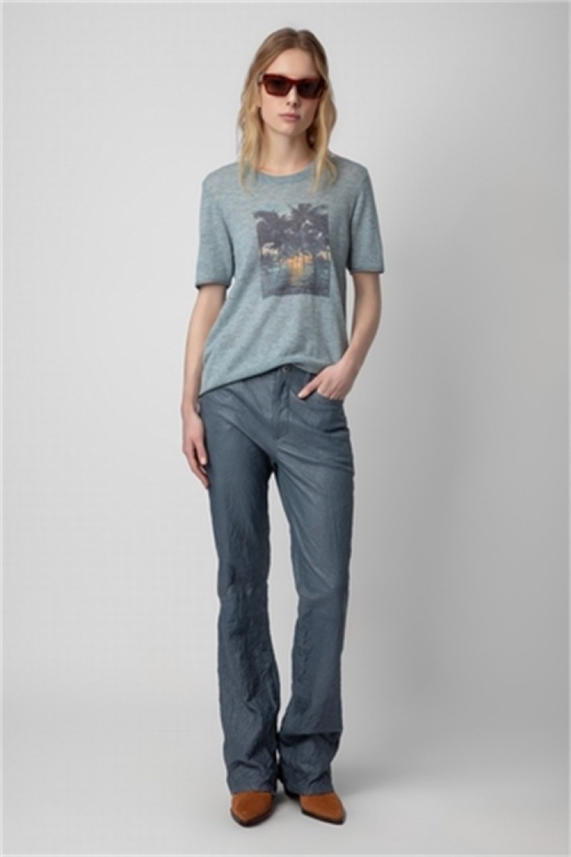 Zadig And Voltaire Ida Photoprint Cashmere Jumper Cloud | ZV-256455