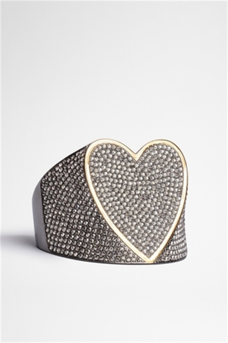 Zadig And Voltaire Idol Strass Bracelet Shiny Black | ZV-255892