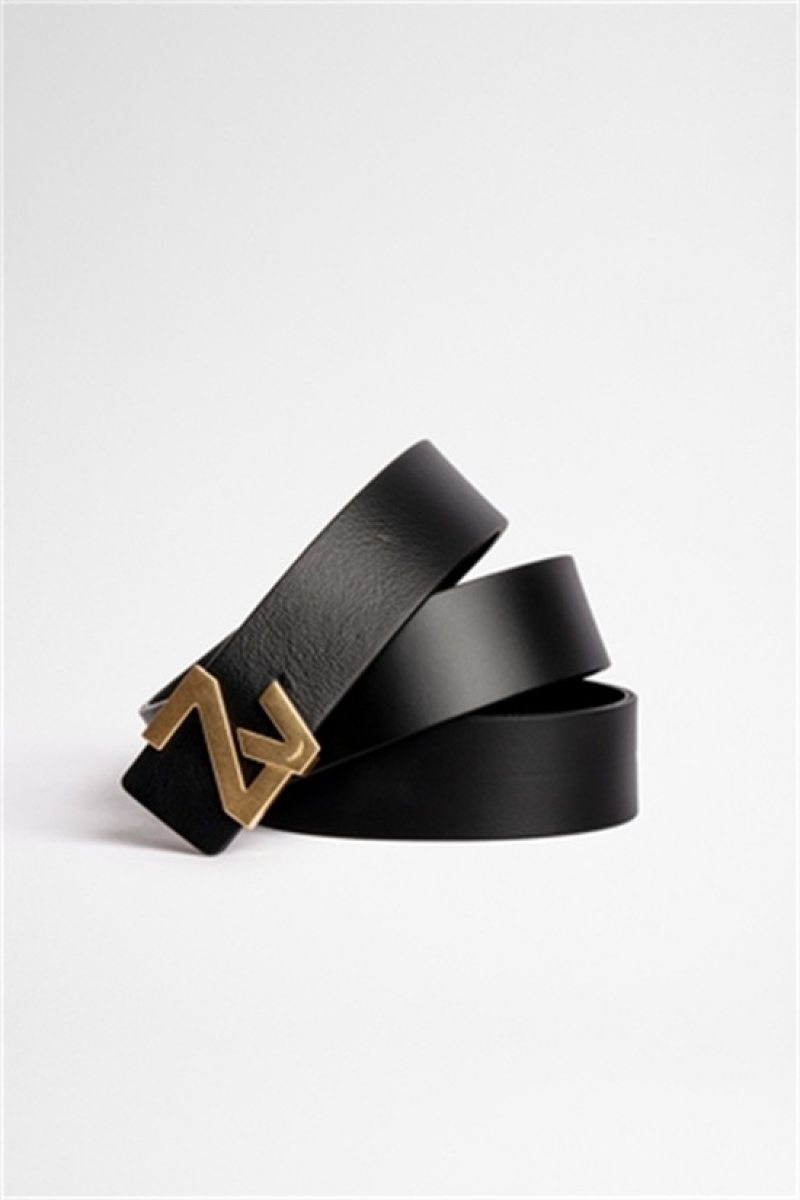 Zadig And Voltaire Initiale Belt Black | ZV-255837