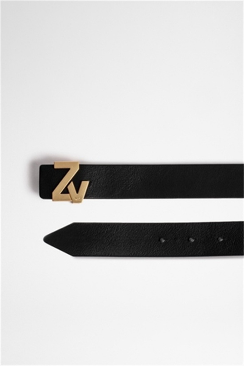 Zadig And Voltaire Initiale Belt Black | ZV-255837