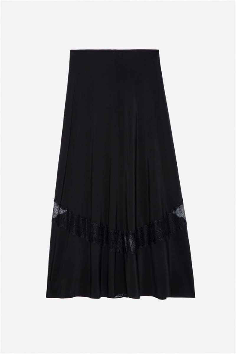 Zadig And Voltaire Jaylal Silk Skirt Black | ZV-256403