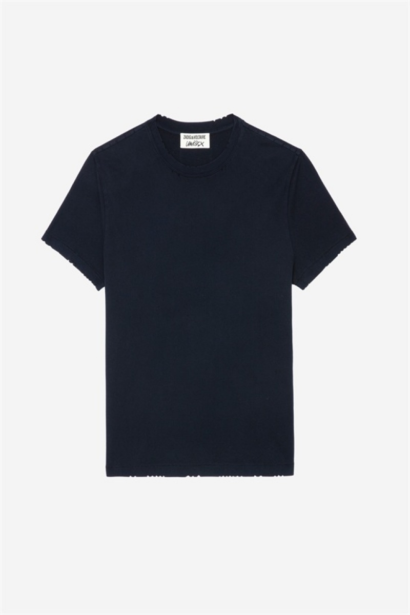 Zadig And Voltaire Jimmy T-shirt Dark Blue | ZV-255710