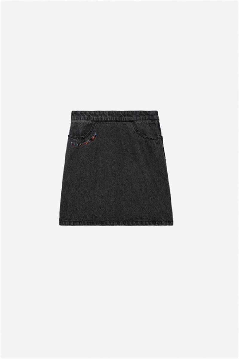 Zadig And Voltaire Jinette Denim Skirt Grey | ZV-256373