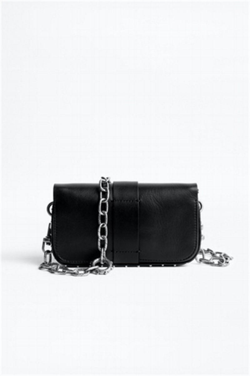 Zadig And Voltaire Kate Wallet Bag Noir Silver | ZV-256123