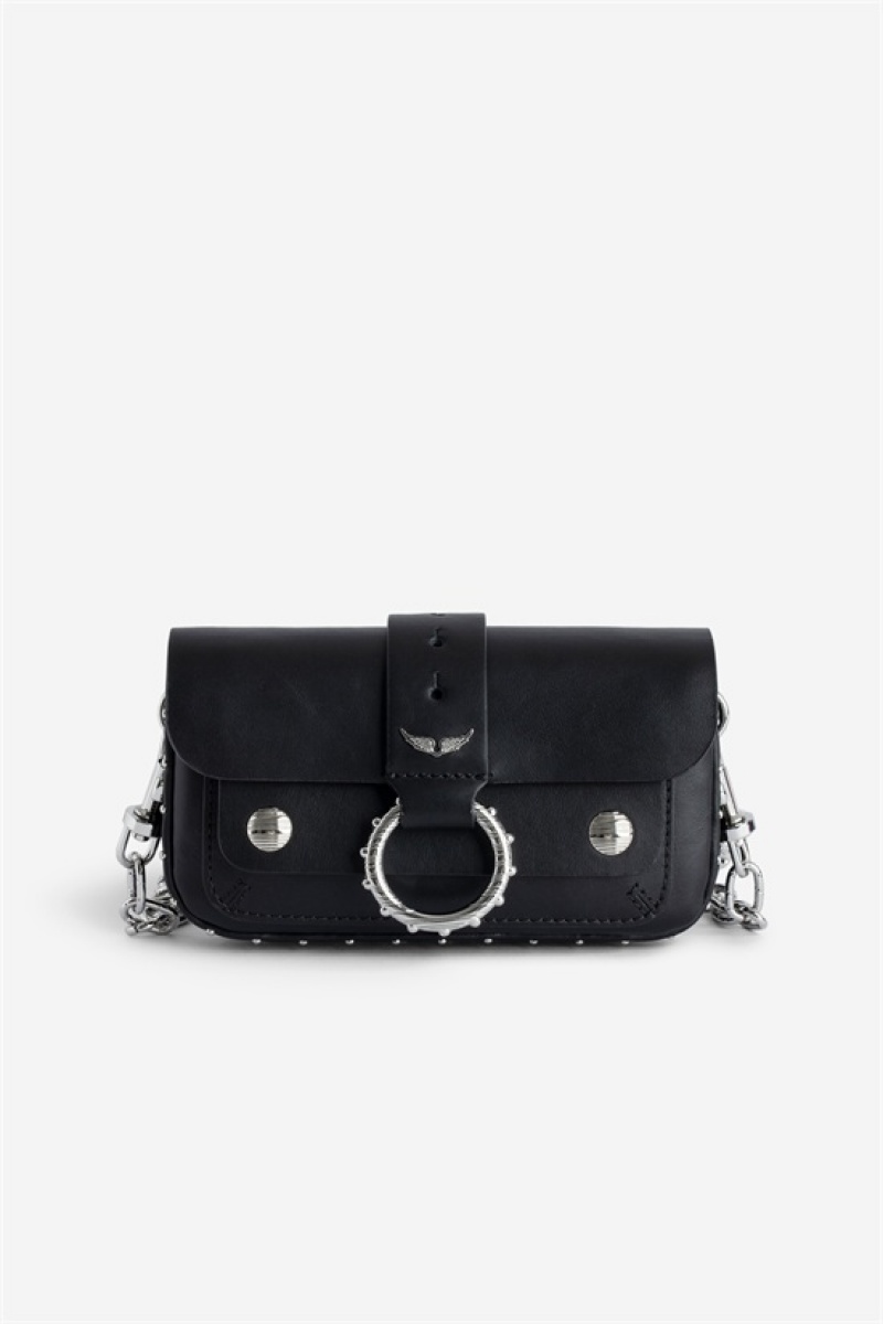 Zadig And Voltaire Kate Wallet Bag Noir Silver | ZV-256123