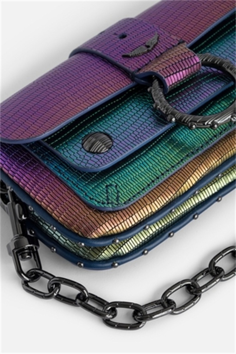 Zadig And Voltaire Kate Wallet Embossed Metallic Rainbow | ZV-256127