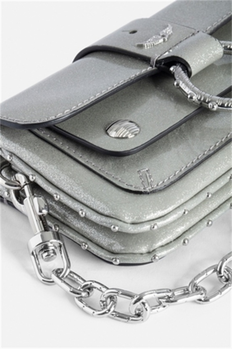 Zadig And Voltaire Kate Wallet Mettalic Bag Silver | ZV-256126