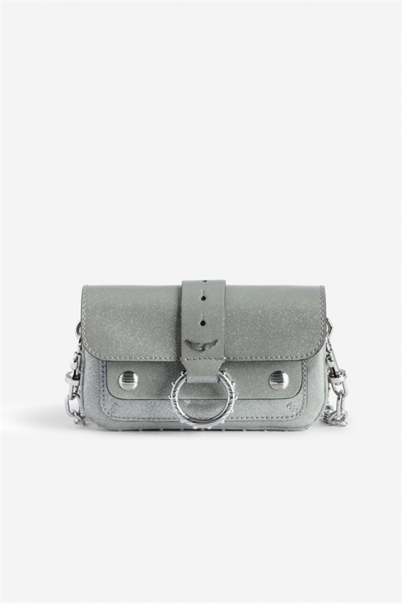 Zadig And Voltaire Kate Wallet Mettalic Bag Silver | ZV-256126