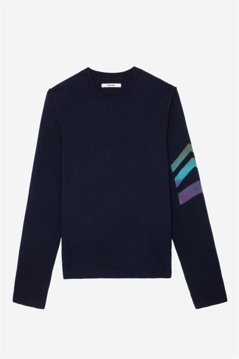 Zadig And Voltaire Kennedy Cashmere Sweater Dark Blue | ZV-255759