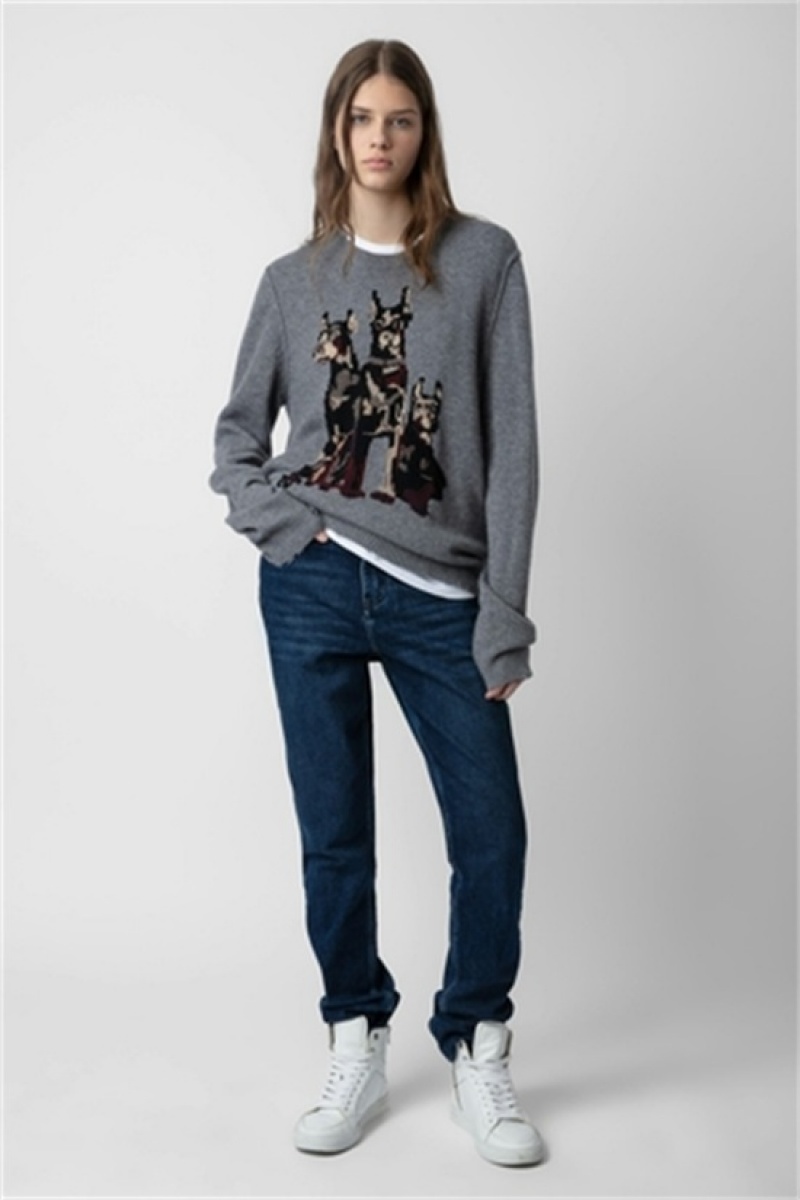 Zadig And Voltaire Kennedy Sweater Gris Moyen | ZV-255760