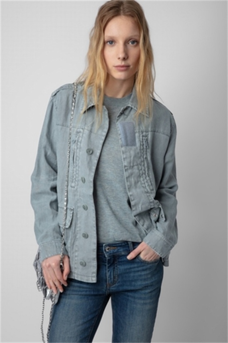 Zadig And Voltaire Kid Linen Jacket Glacier | ZV-256419