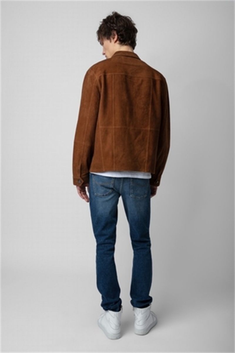 Zadig And Voltaire Kuba Suede Jacket Cognac | ZV-255752