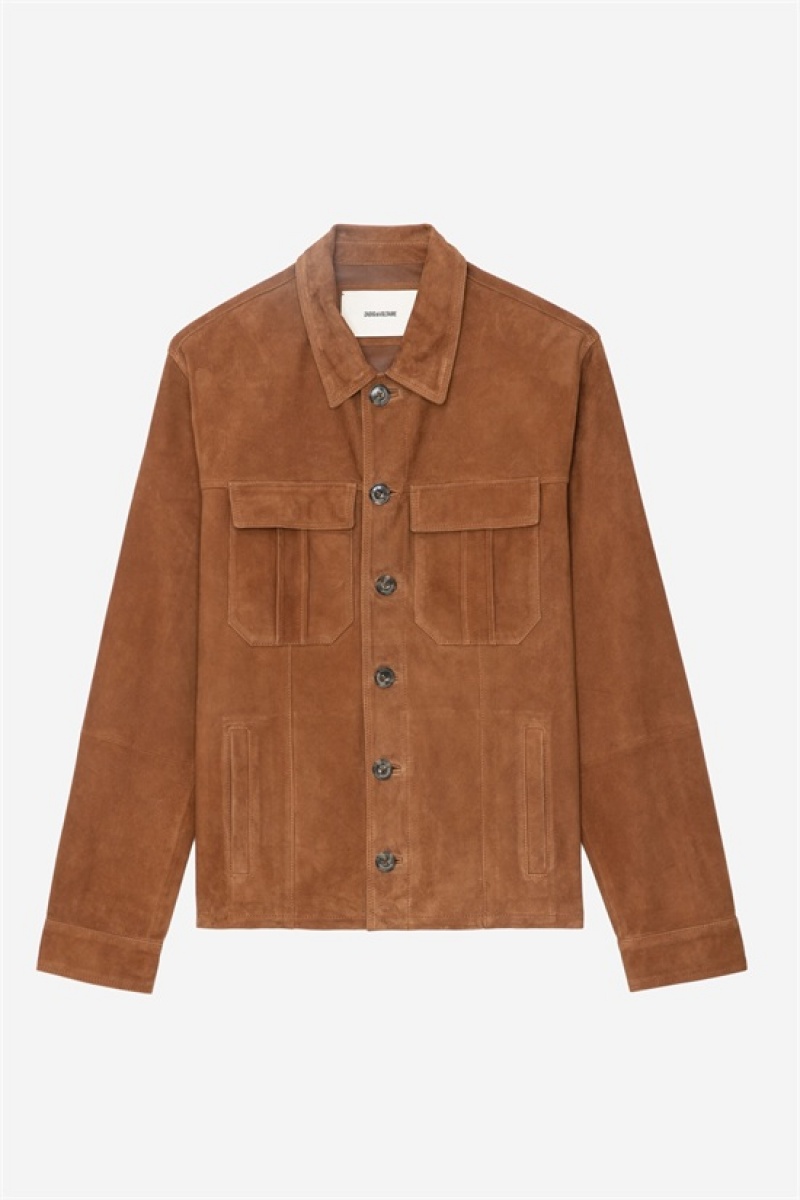 Zadig And Voltaire Kuba Suede Jacket Cognac | ZV-255752