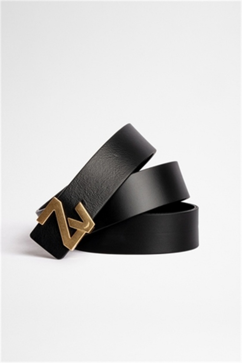 Zadig And Voltaire La Belt Initiale Belt Black | ZV-255835