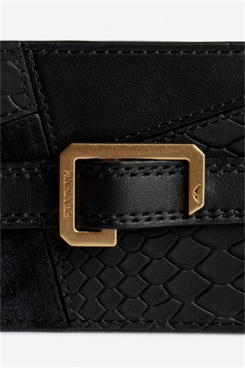 Zadig And Voltaire Le Cecilia Pass Card Case Black | ZV-255927