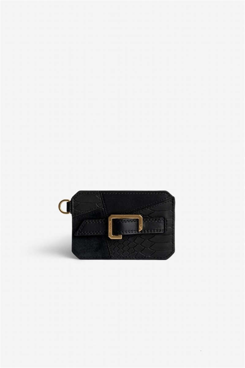 Zadig And Voltaire Le Cecilia Pass Card Case Black | ZV-255927