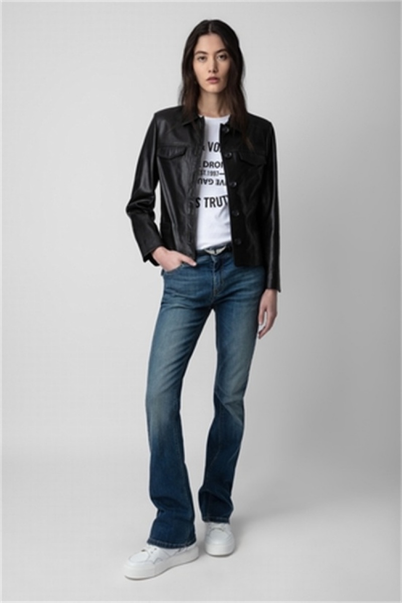 Zadig And Voltaire Liam Leather Jacket Black || Sold Out | ZV-256421