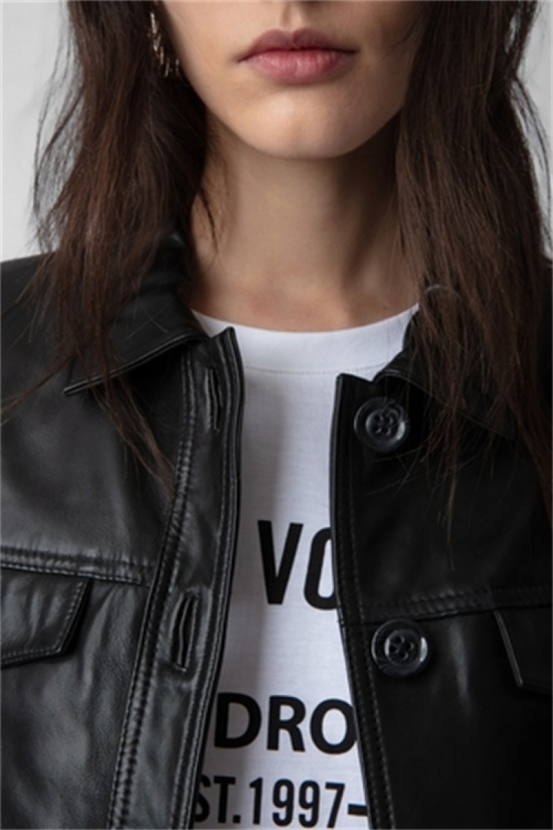 Zadig And Voltaire Liam Leather Jacket Black || Sold Out | ZV-256421