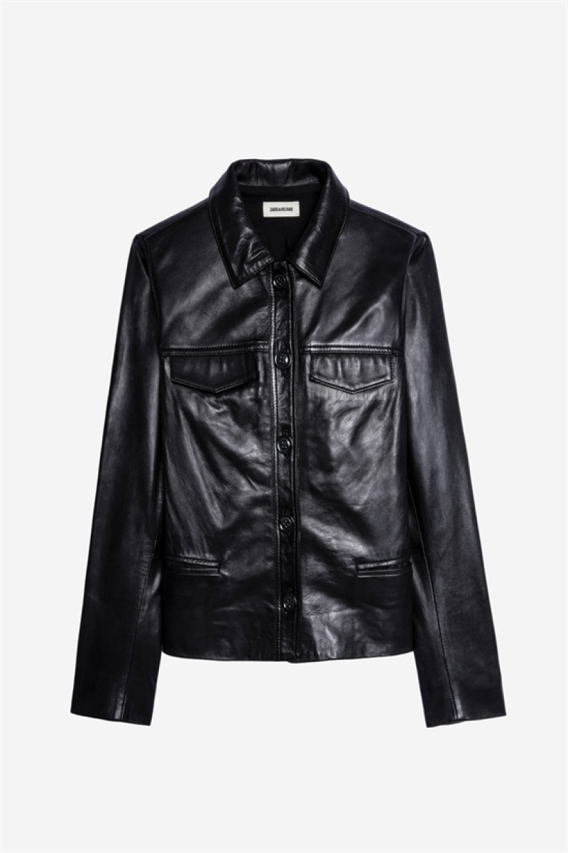 Zadig And Voltaire Liam Leather Jacket Black || Sold Out | ZV-256421