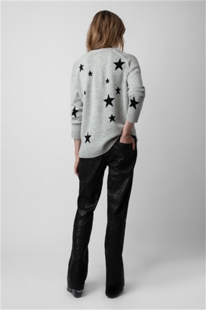 Zadig And Voltaire Mirka Stars Cardigan Heather Grey | ZV-256462