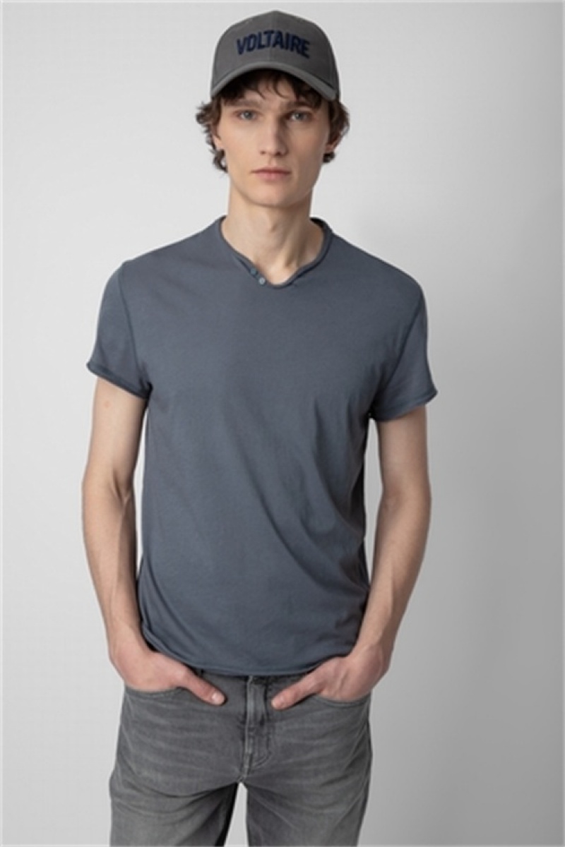 Zadig And Voltaire Monasti Arrow Henley T-shirt Uniform | ZV-255688