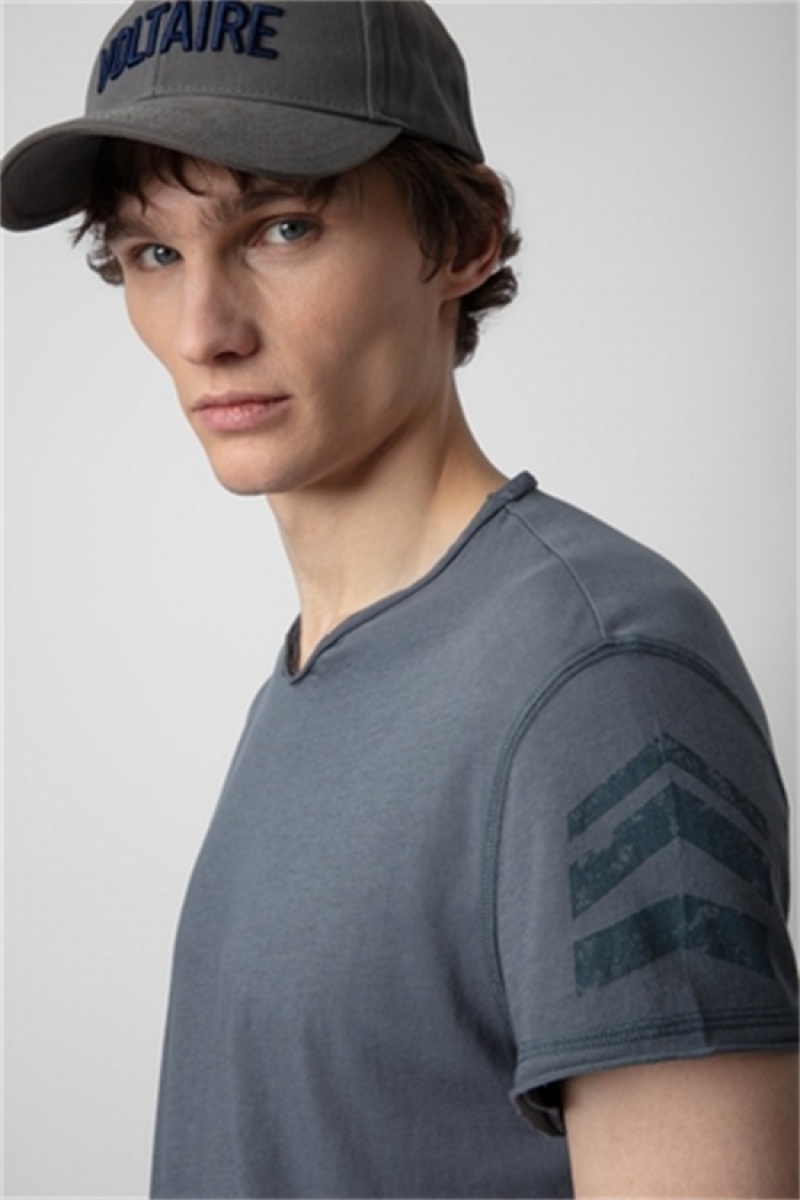 Zadig And Voltaire Monasti Arrow Henley T-shirt Uniform | ZV-255688