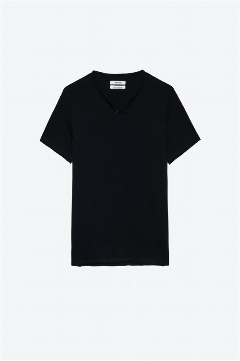 Zadig And Voltaire Monastir Mc T-shirt Black | ZV-255719