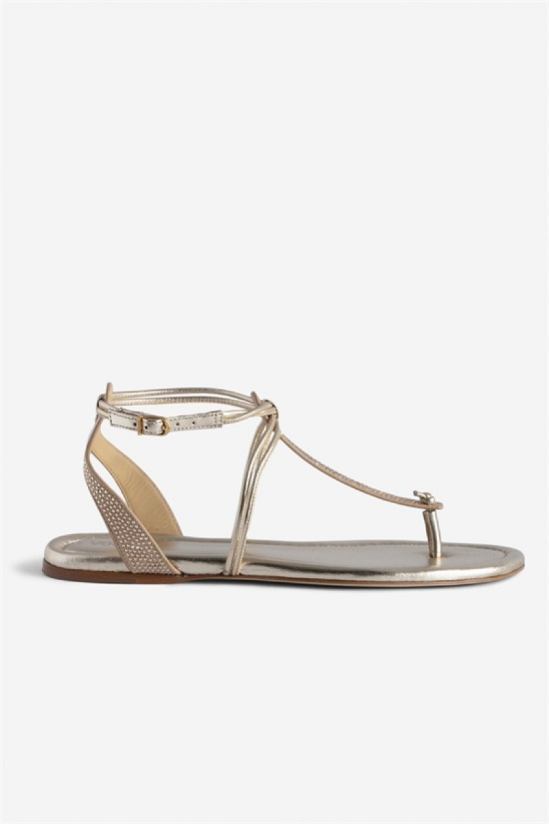 Zadig And Voltaire Moonstar Sandals Gold | ZV-255788