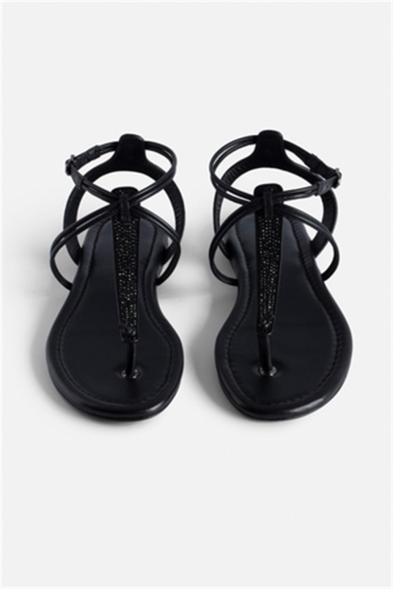 Zadig And Voltaire Moonstar Suede Sandals Black | ZV-255789