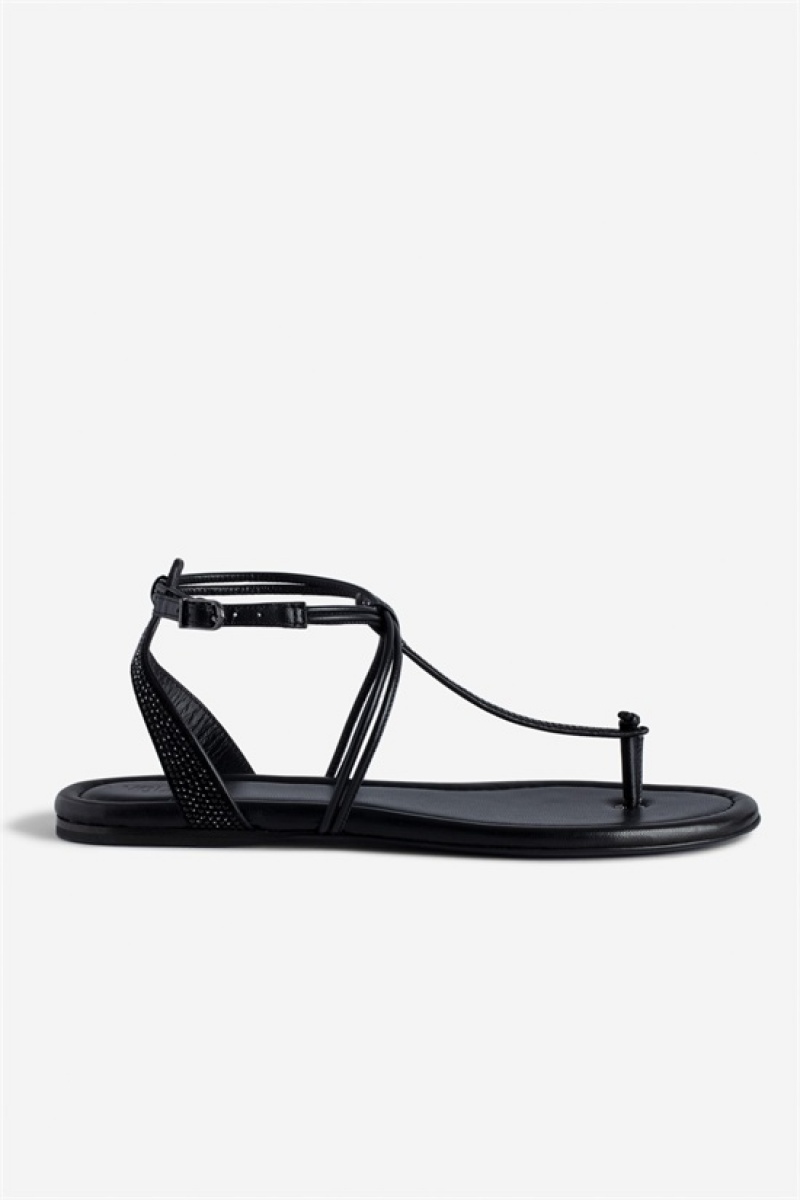 Zadig And Voltaire Moonstar Suede Sandals Black | ZV-255789