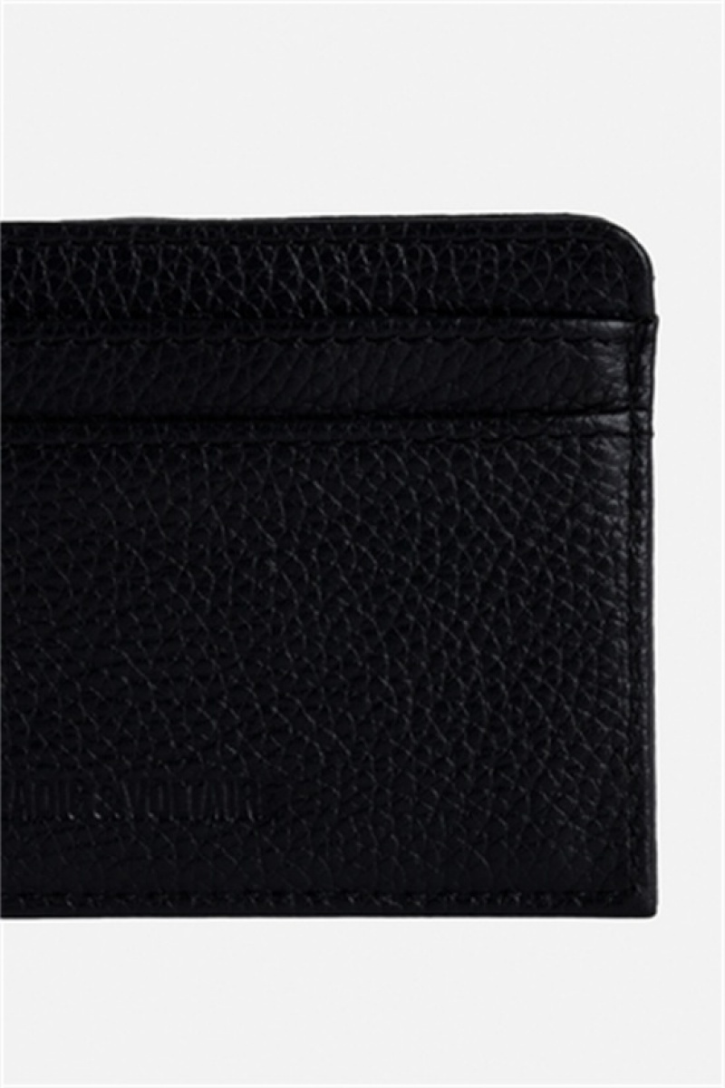 Zadig And Voltaire Pass Card Holder Black Gold | ZV-255943