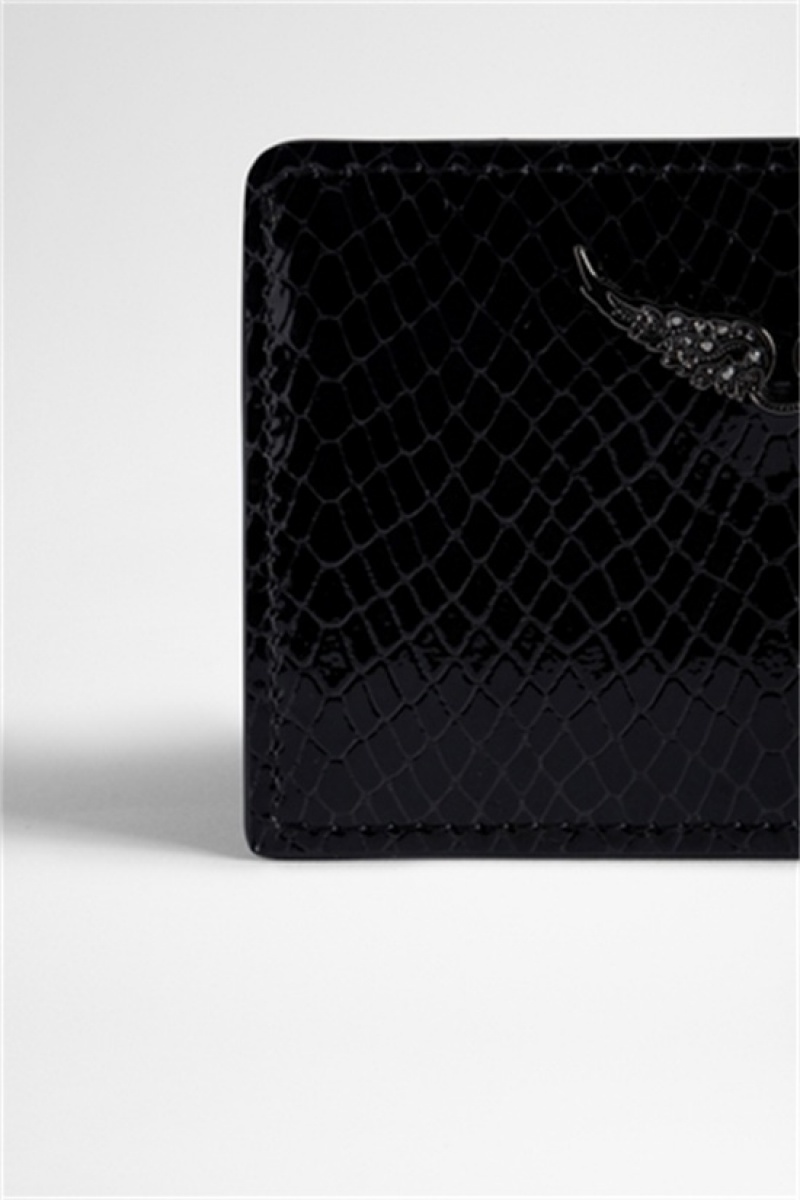 Zadig And Voltaire Pass Glossy Wallet Black | ZV-255951