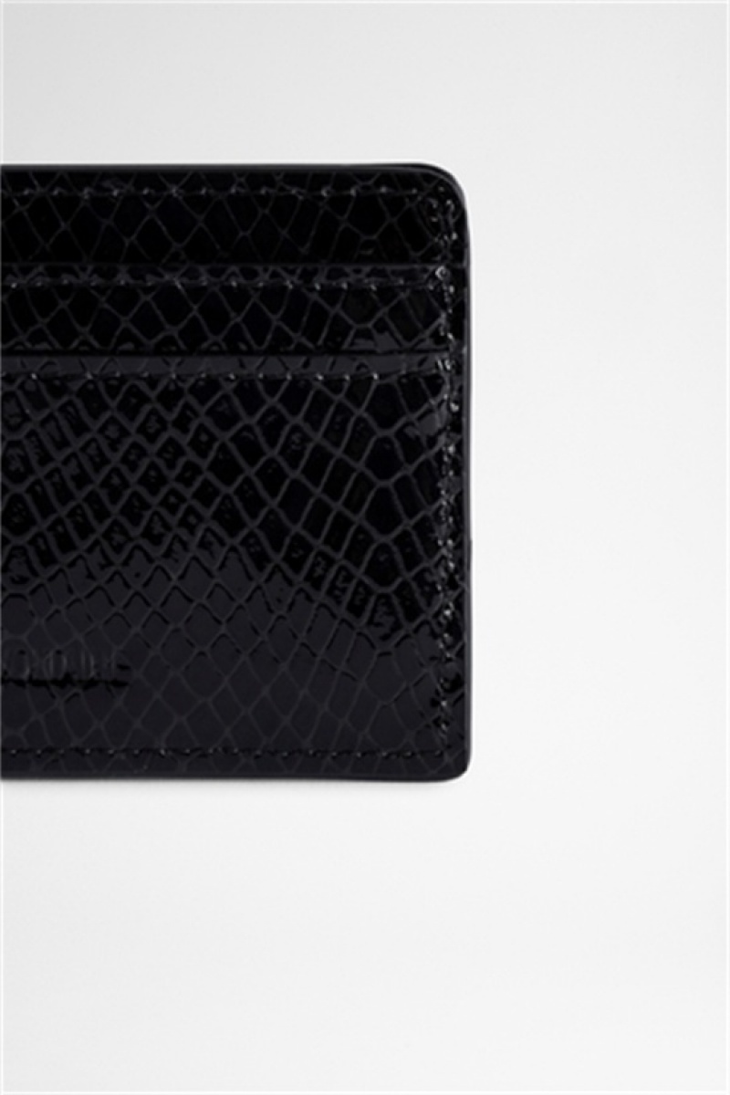 Zadig And Voltaire Pass Glossy Wallet Black | ZV-255951