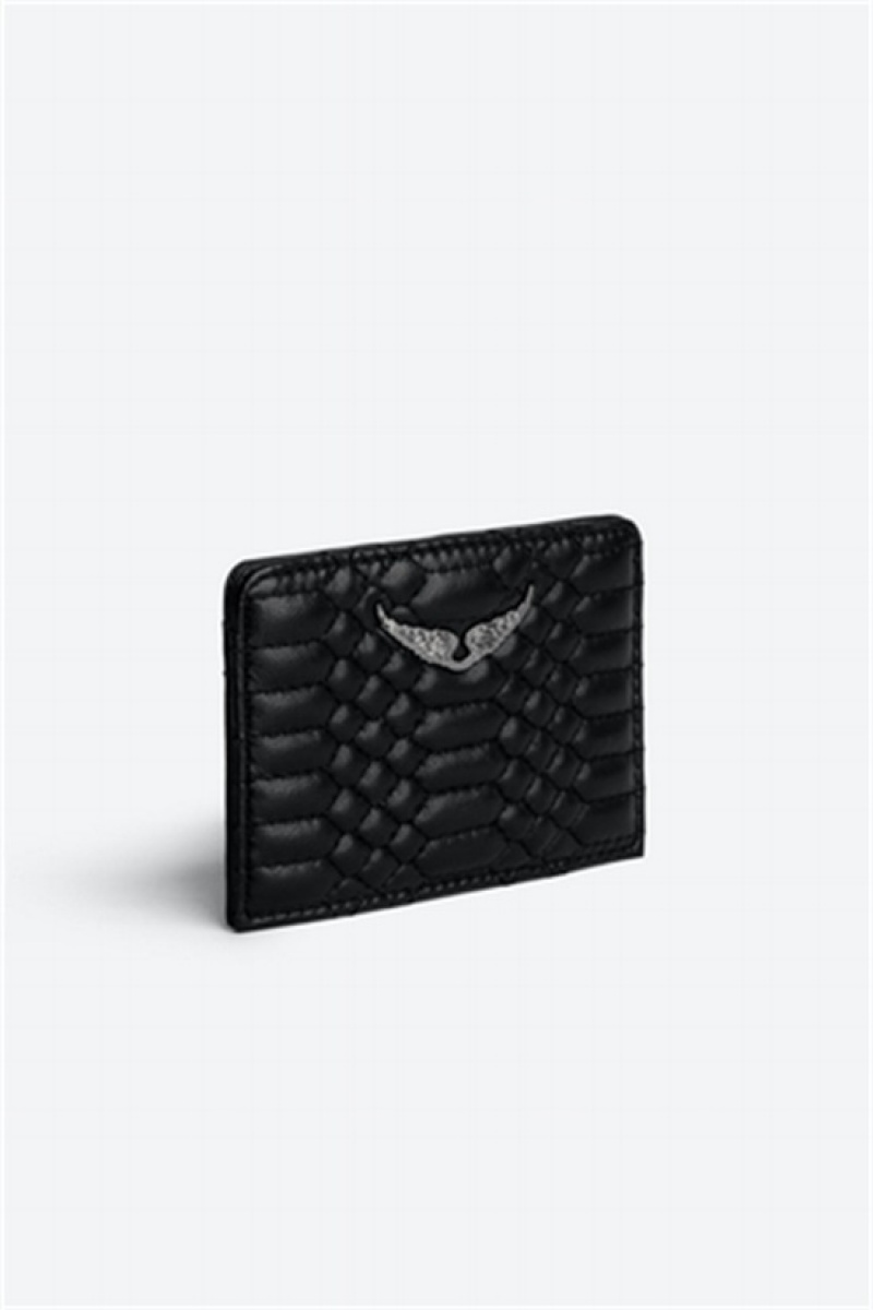 Zadig And Voltaire Pass Mat Card Holder Black | ZV-255949