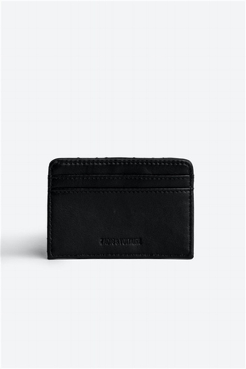 Zadig And Voltaire Pass Mat Card Holder Black | ZV-255949