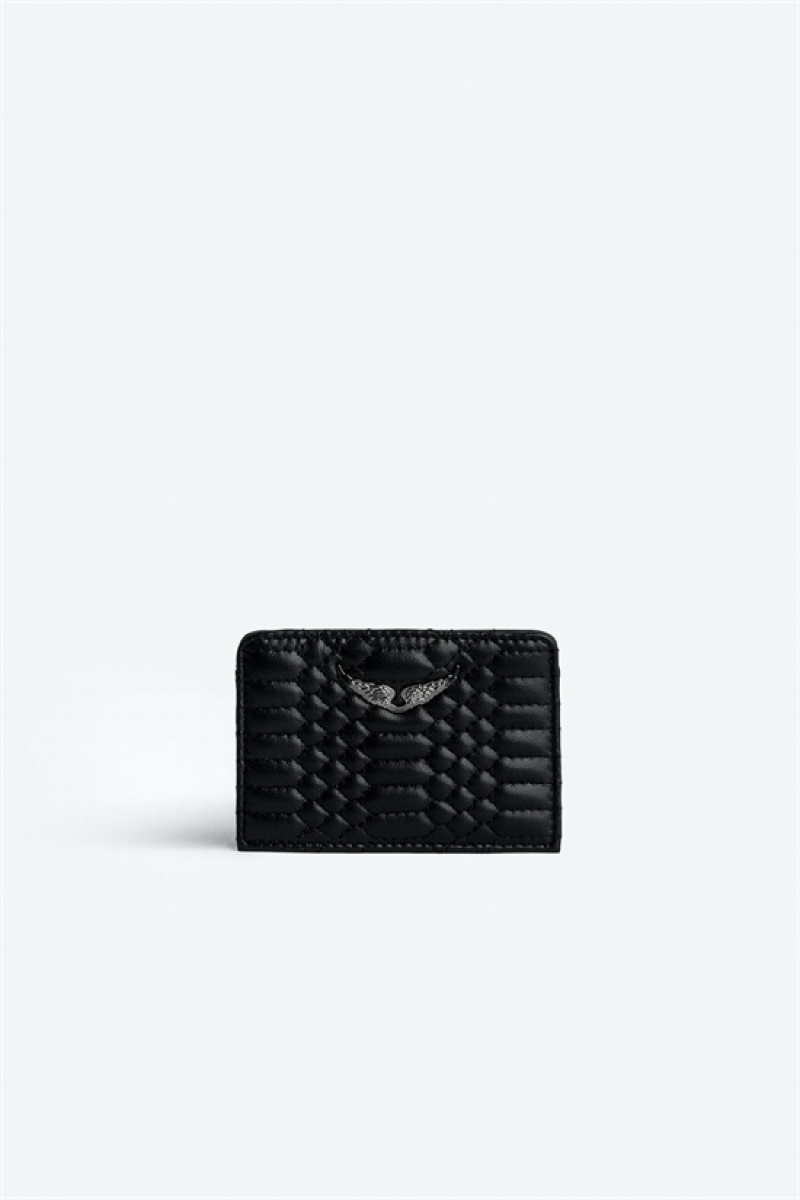 Zadig And Voltaire Pass Mat Card Holder Black | ZV-255949