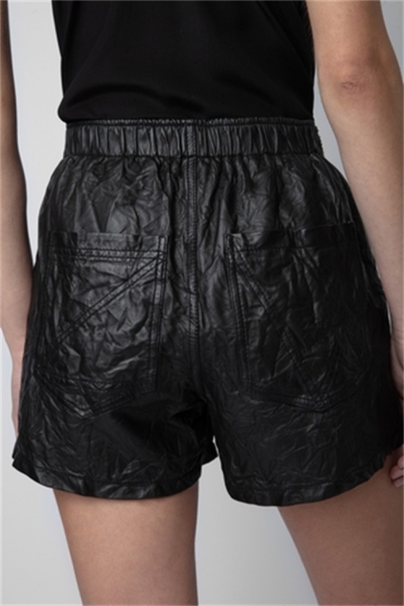 Zadig And Voltaire Pax Leather Shorts Black | ZV-256239