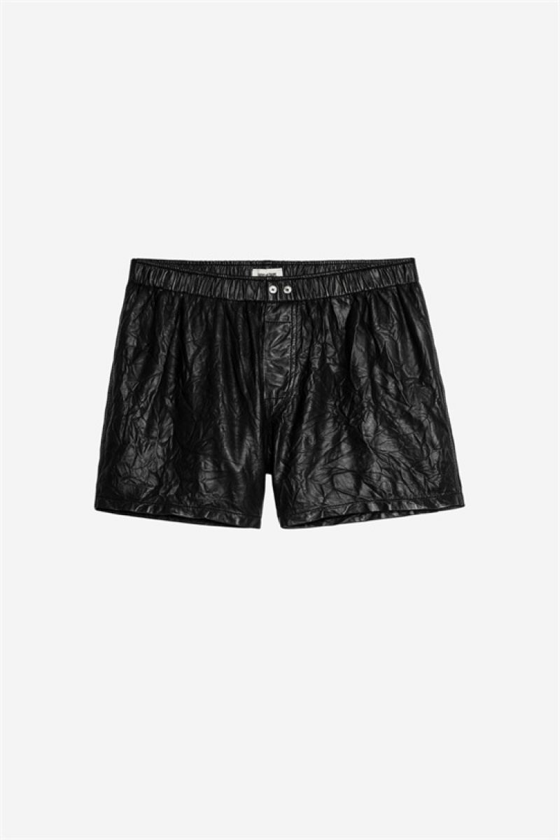 Zadig And Voltaire Pax Leather Shorts Black | ZV-256239