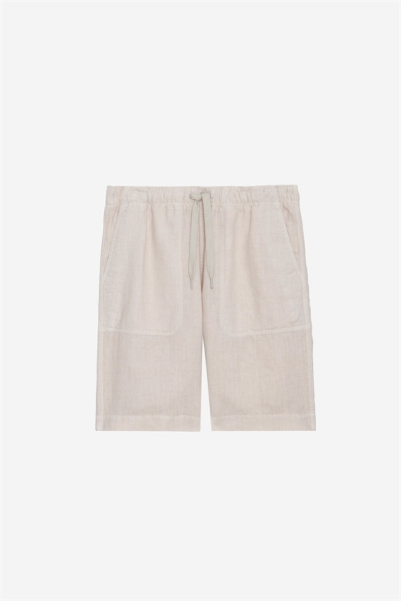 Zadig And Voltaire Pixel Linen Bermuda Naturel | ZV-255733