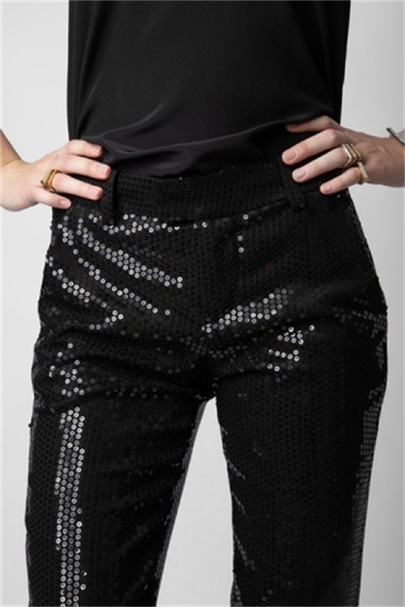 Zadig And Voltaire Prune Sequins Pants Black | ZV-256241