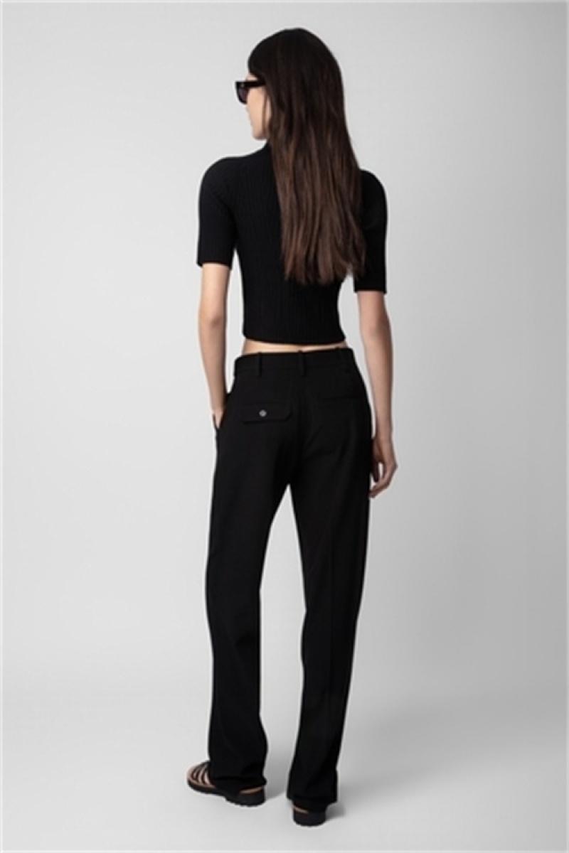 Zadig And Voltaire Pura Crepe Pants Black | ZV-256223